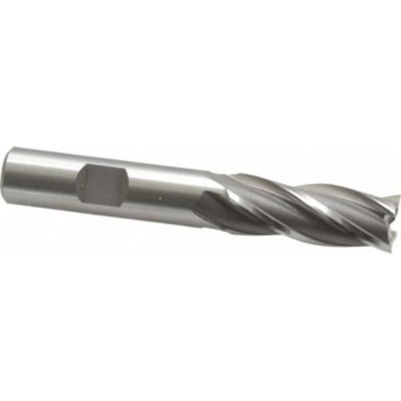 OSG 17/32, 1-3/8 LOC, 1/2 Shank Diam, 3-3/8 OAL, 4 Flute, Cobalt Square End Mill Single End, Uncoated, Spiral Flute, ...